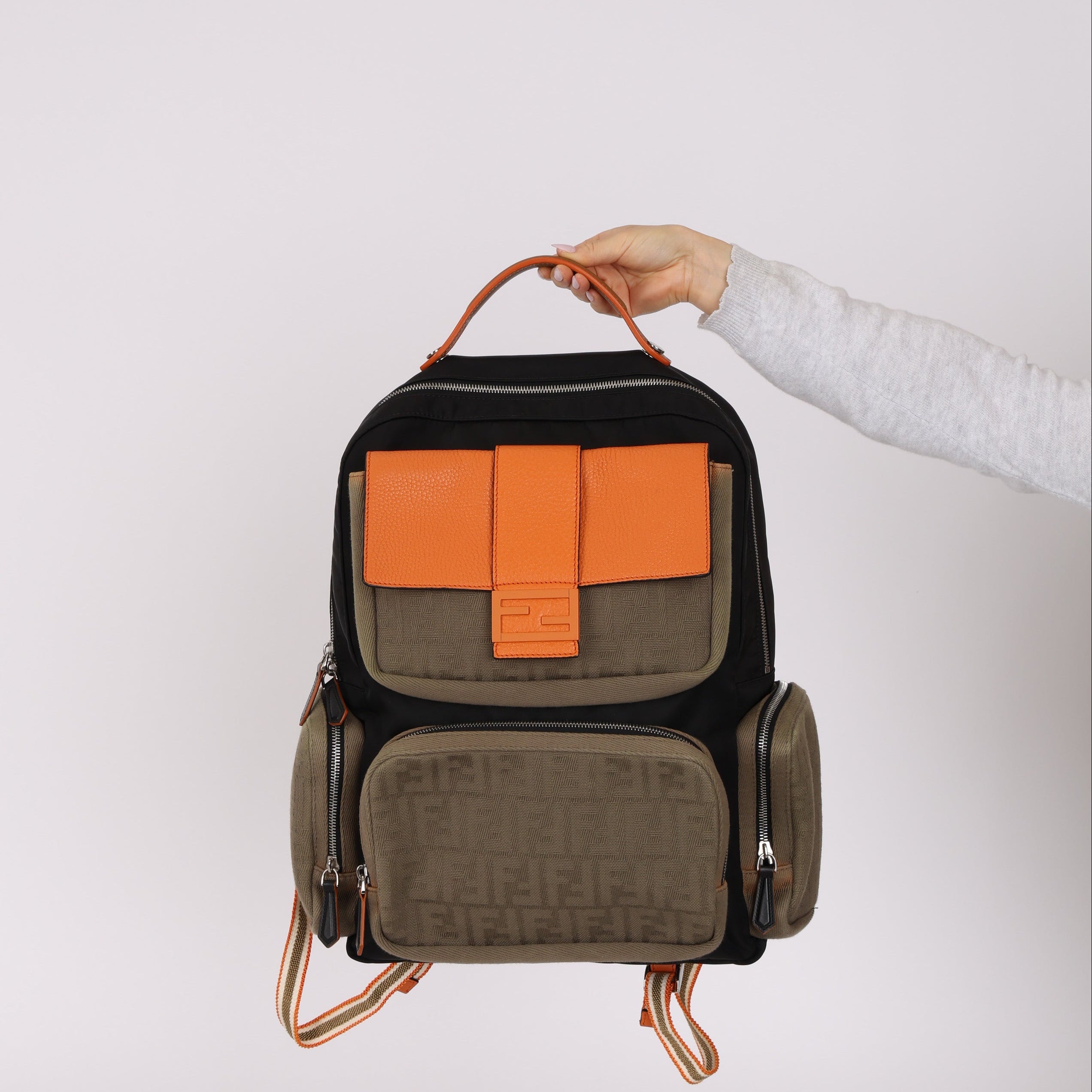 Fendi Zucca Explorer Multibag Baguette Backpack
