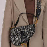 Dior 2018 Oblique Medium Saddle Bag with Dior Strap