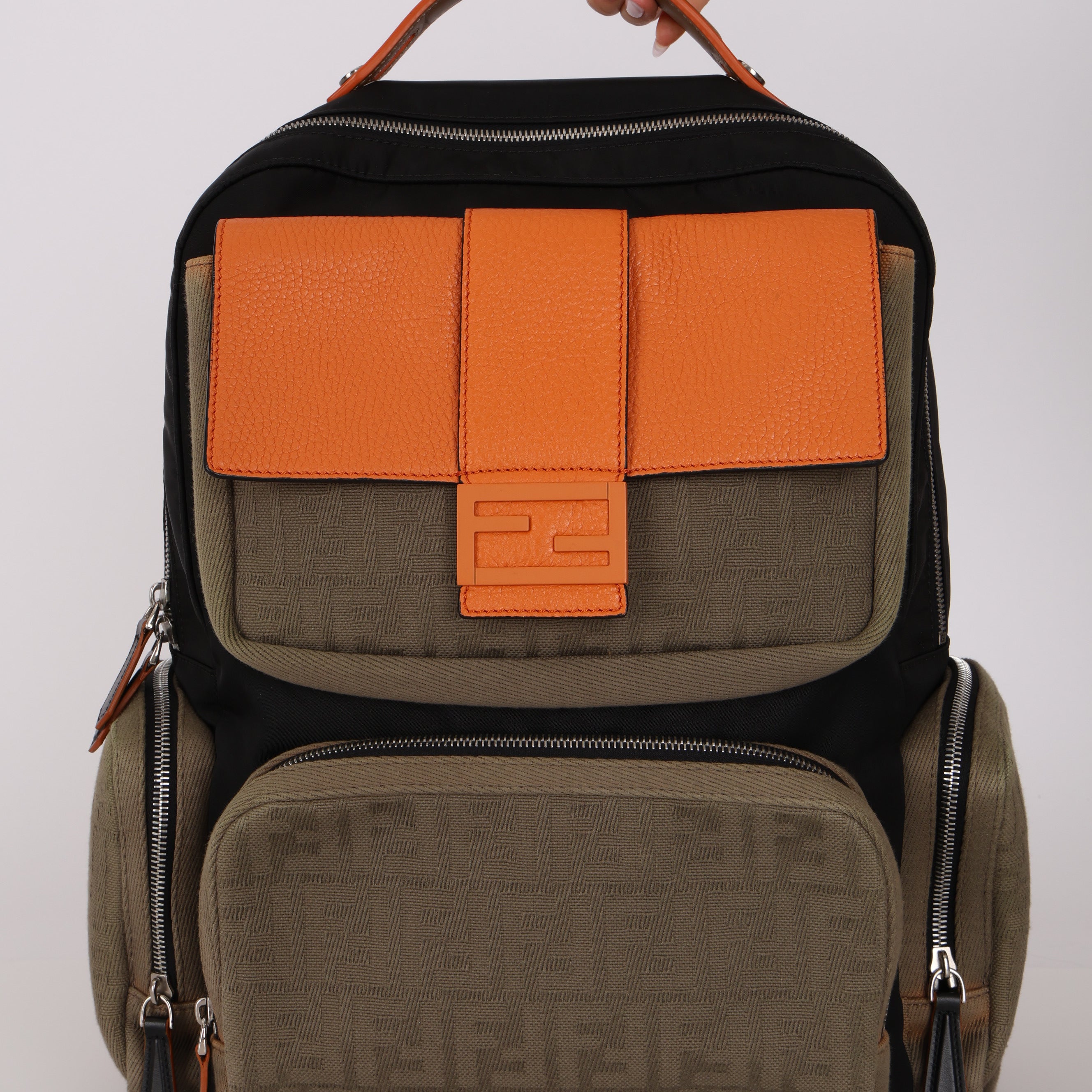Fendi Zucca Explorer Multibag Baguette Backpack