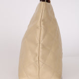 Chanel 1996 Vanilla Caviar Wooden Handle Shopper Tote