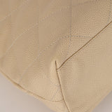Chanel 1996 Vanilla Caviar Wooden Handle Shopper Tote
