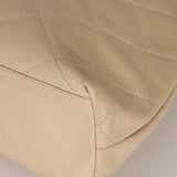 Chanel 1996 Vanilla Caviar Wooden Handle Shopper Tote