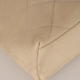 Chanel 1996 Vanilla Caviar Wooden Handle Shopper Tote