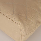 Chanel 1996 Vanilla Caviar Wooden Handle Shopper Tote