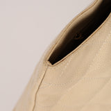 Chanel 1996 Vanilla Caviar Wooden Handle Shopper Tote
