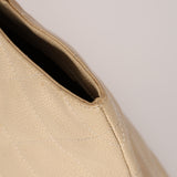 Chanel 1996 Vanilla Caviar Wooden Handle Shopper Tote