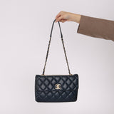 Chanel 2014 Navy Medium Lambskin Trendy CC Single Flap