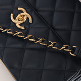 Chanel 2014 Navy Medium Lambskin Trendy CC Single Flap