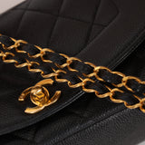 Ultra-Rare Chanel 1995 Caviar Small Diana Bag 24K GP