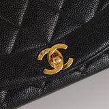 Ultra-Rare Chanel 1995 Caviar Small Diana Bag 24K GP