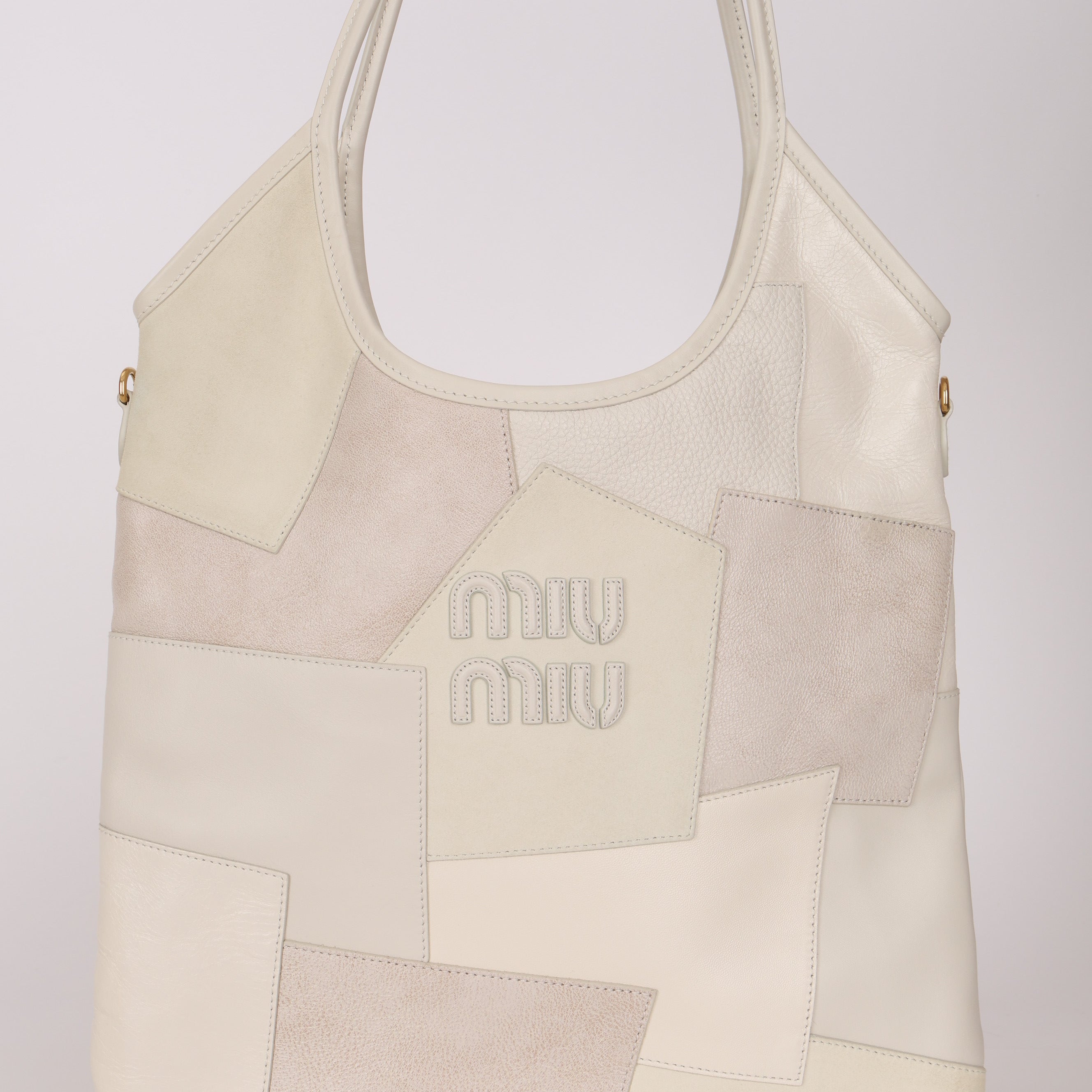 Limited Edition Miu Miu Ivy Leather Patchwork Blanc