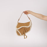 Limited Edition Dior 2020 Medium Shearling Saddle Bag