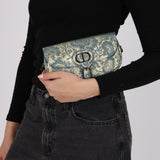 Dior 2022 Horizon Blue Calfskin Brocade East West Bobby Bag