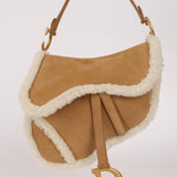 Limited Edition Dior 2020 Medium Shearling Saddle Bag