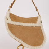 Limited Edition Dior 2020 Medium Shearling Saddle Bag