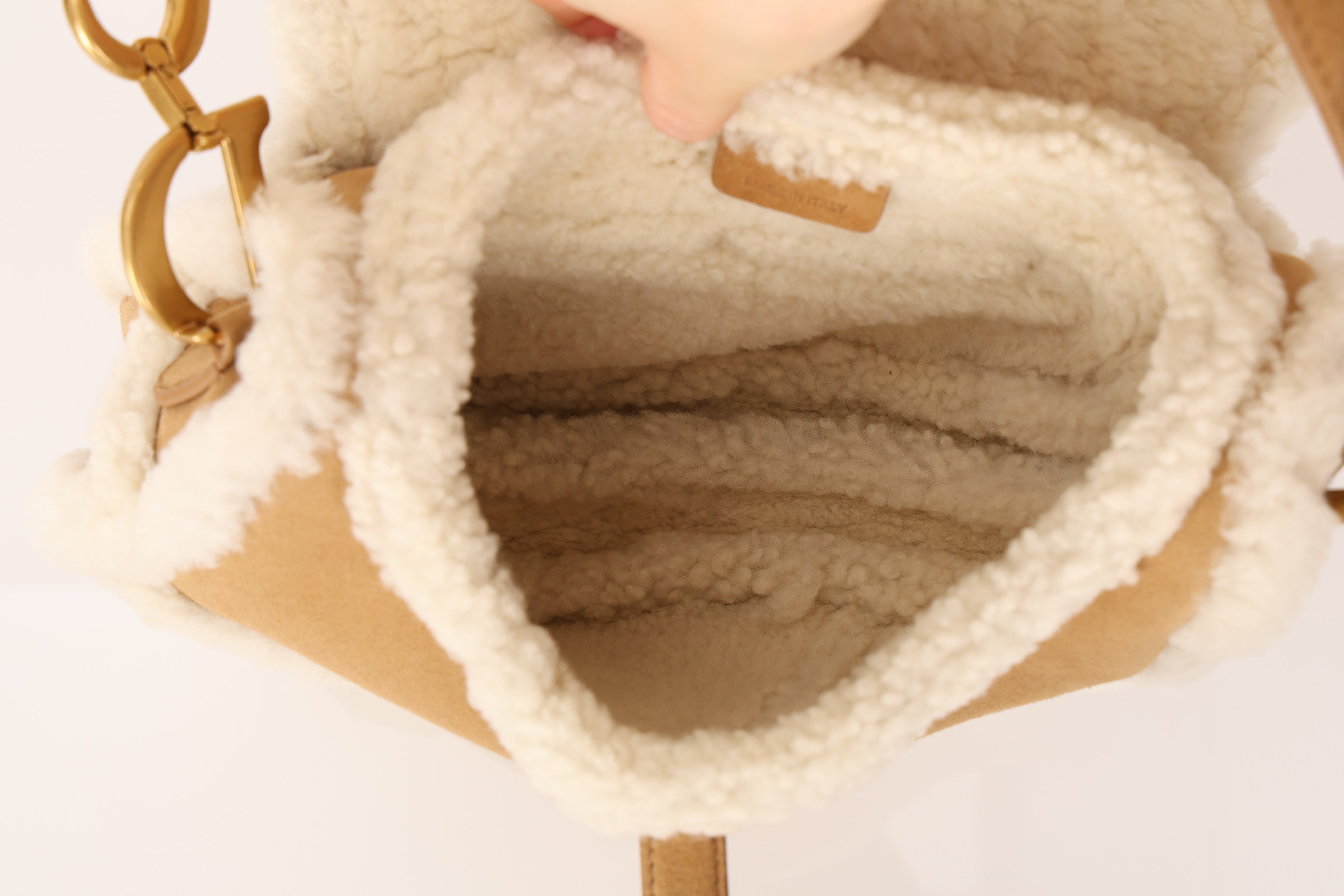 Limited Edition Dior 2020 Medium Shearling Saddle Bag