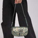 Dior 2022 Horizon Blue Calfskin Brocade East West Bobby Bag