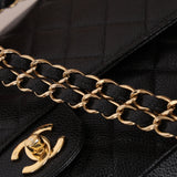 Chanel 2003 Caviar Medium Double Flap 24K GP