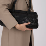 Bottega Veneta Black Intrecciato East West Frame Bag
