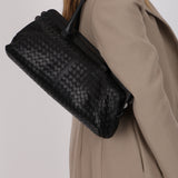 Bottega Veneta Black Intrecciato East West Frame Bag