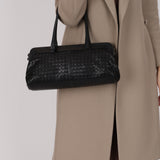 Bottega Veneta Black Intrecciato East West Frame Bag