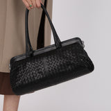 Bottega Veneta Black Intrecciato East West Frame Bag