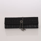 Chanel 2004 Lambskin Chocolate Bar Chain Tether Clutch