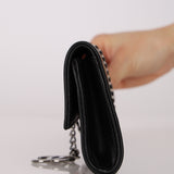 Chanel 2004 Lambskin Chocolate Bar Chain Tether Clutch