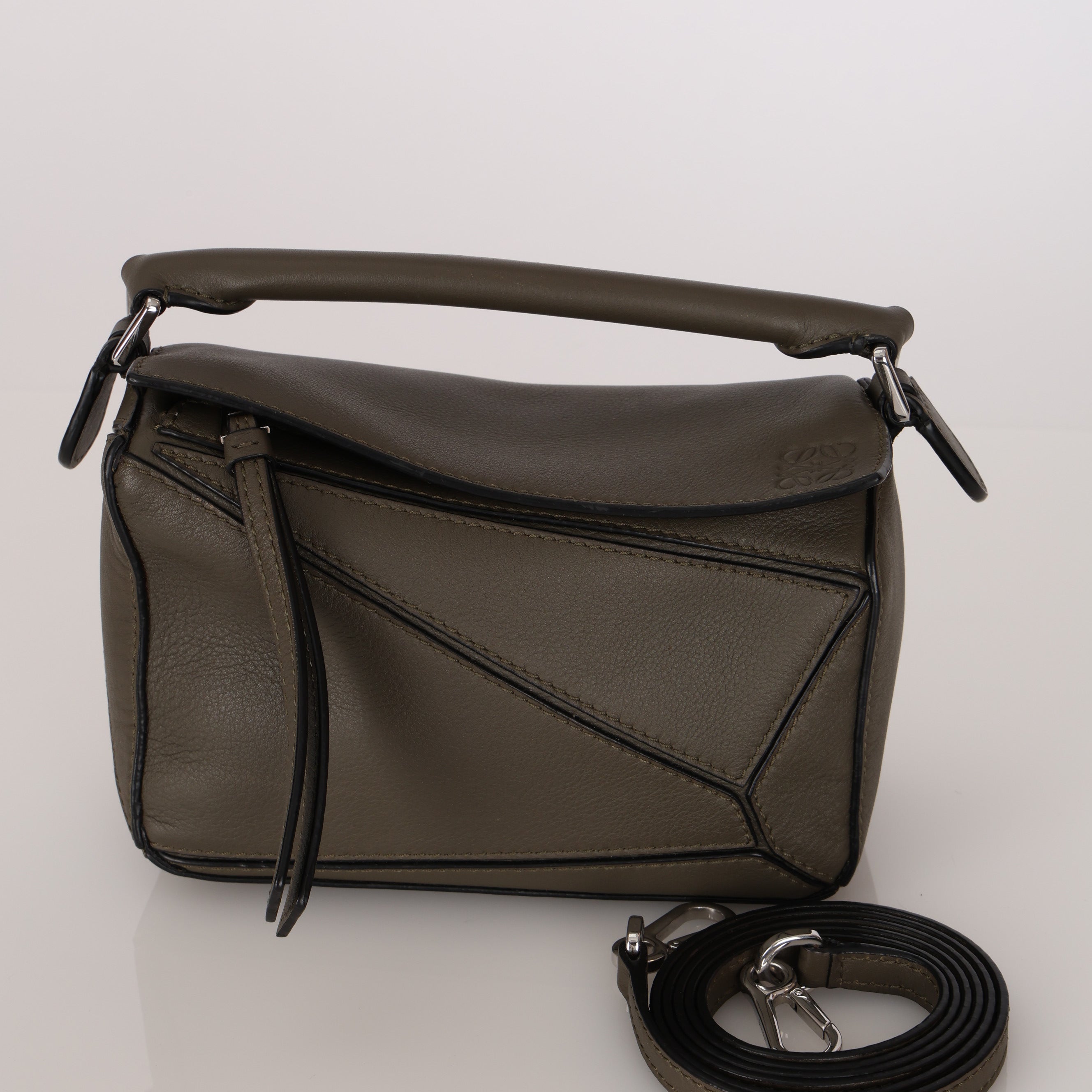 Loewe Mini Khaki Green Puzzle Bag