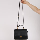 Balenciaga 2023 Small Box Leather Money Top Handle Bag