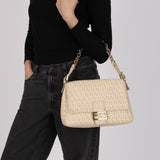 Fendi Cream Zucchino Chain Mamma Forever Baguette