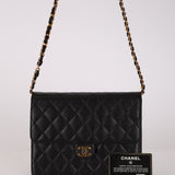 Chanel 1998 Lambskin Push-Pin Square Single Flap 24K GP