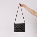 Chanel 1998 Lambskin Push-Pin Square Single Flap 24K GP