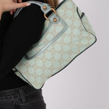 Celine Teal Macadam Lamé Small Boogie Bag