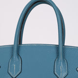 Hermès 2005 Clemence Bleu Jean Birkin 30 w/ PHW
