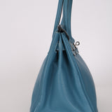 Hermès 2005 Clemence Bleu Jean Birkin 30 w/ PHW