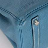 Hermès 2005 Clemence Bleu Jean Birkin 30 w/ PHW