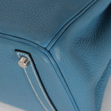 Hermès 2005 Clemence Bleu Jean Birkin 30 w/ PHW