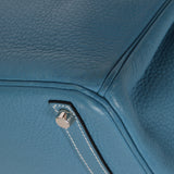 Hermès 2005 Clemence Bleu Jean Birkin 30 w/ PHW