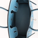 Hermès 2005 Clemence Bleu Jean Birkin 30 w/ PHW