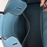 Hermès 2005 Clemence Bleu Jean Birkin 30 w/ PHW