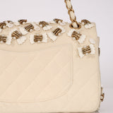 Ultra-Rare Chanel 2016 Metiers d'Art Pasta Pearl Medium Classic Double Flap AGHW