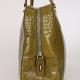 Prada Acid Green St. Cocco Embossed Crocodile Lucido Bauletto