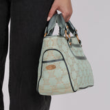 Celine Teal Macadam Lamé Small Boogie Bag