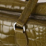 Prada Acid Green St. Cocco Embossed Crocodile Lucido Bauletto