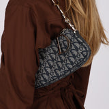 Christian Dior Diorissimo Charm Pochette Navy Canvas 2004