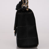 Rare Chanel 2004 Satin Camellia Mini Chocolate Bar Flap
