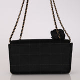 Rare Chanel 2004 Satin Camellia Mini Chocolate Bar Flap