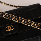Rare Chanel 2004 Satin Camellia Mini Chocolate Bar Flap