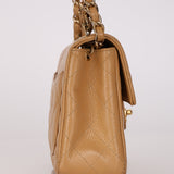 Rare Chanel 2004 Beige Caviar Mini Square Flap 24K GP